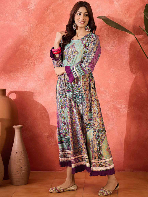 Ethnic Motifs Print A-Line Maxi Dress