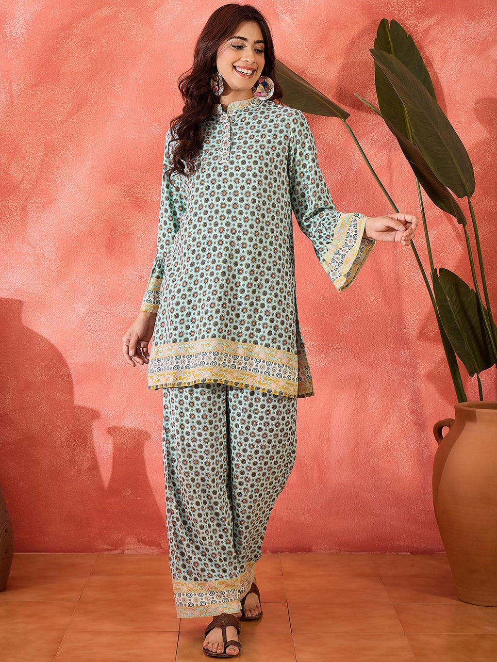 Printed Top With Trouser Co-Ords