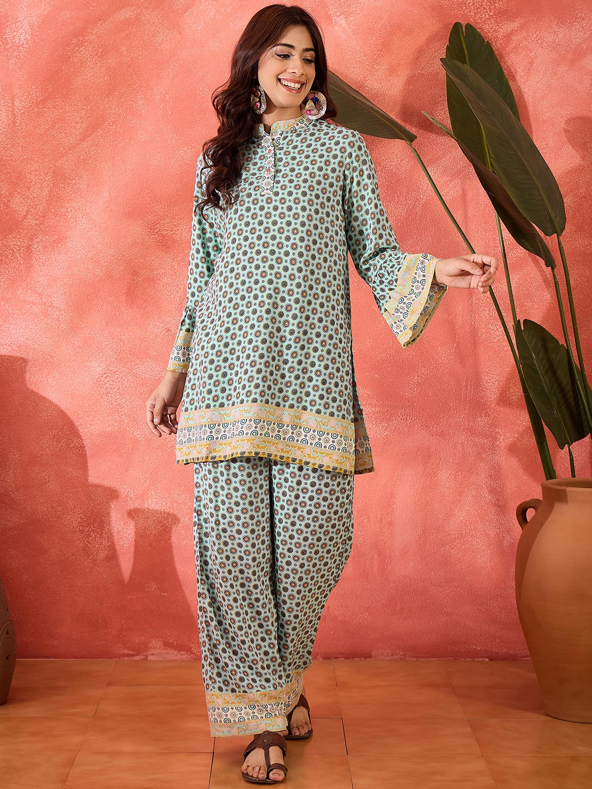 Printed Top With Trouser Co-Ords