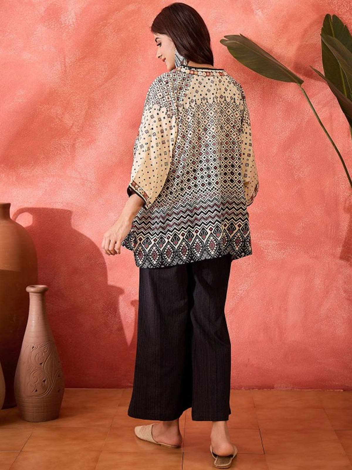 Pure Cotton Crop Top Trousers & Shrug Co-Ords
