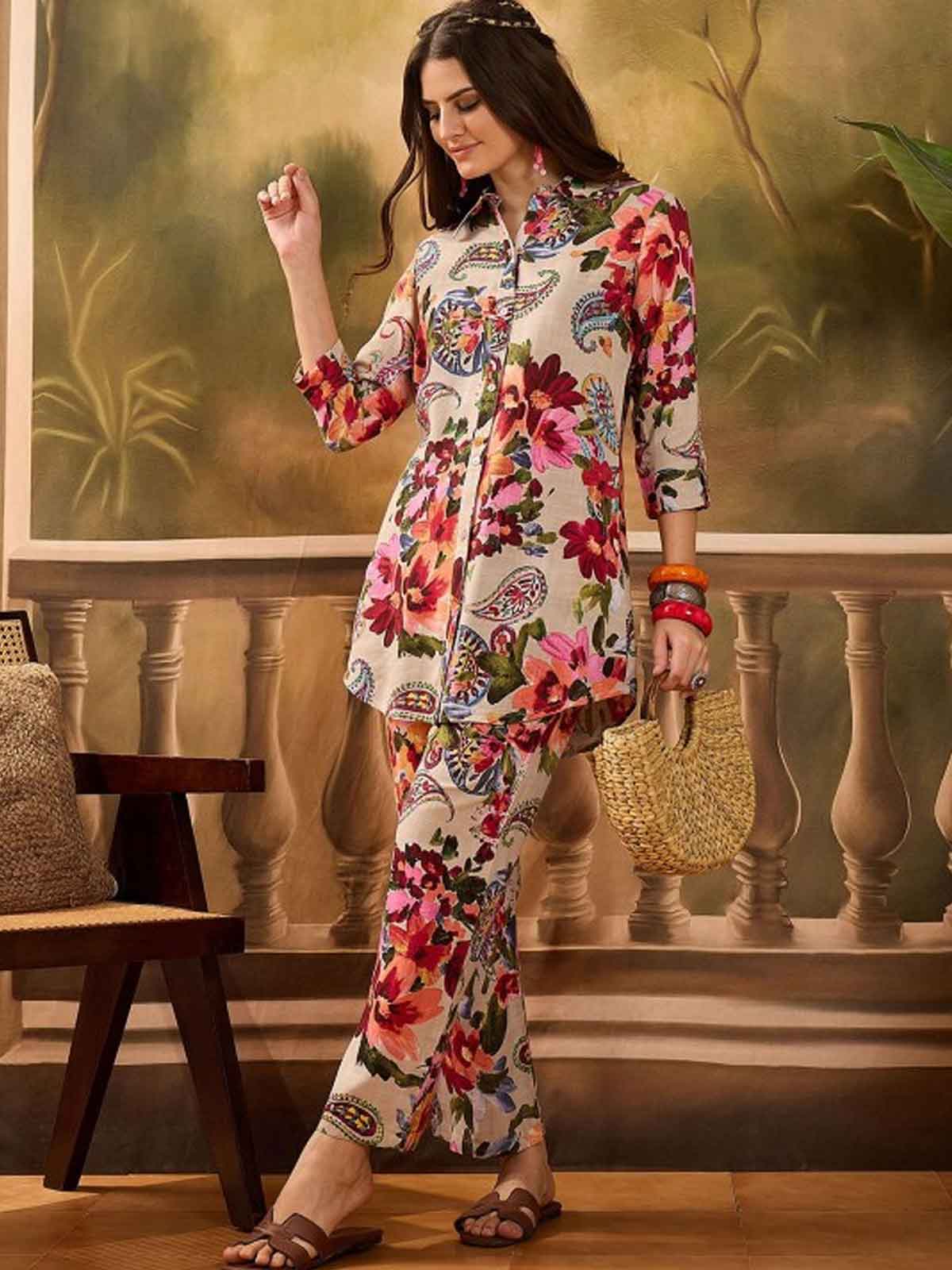 Floral Printed Shirt & Trouser