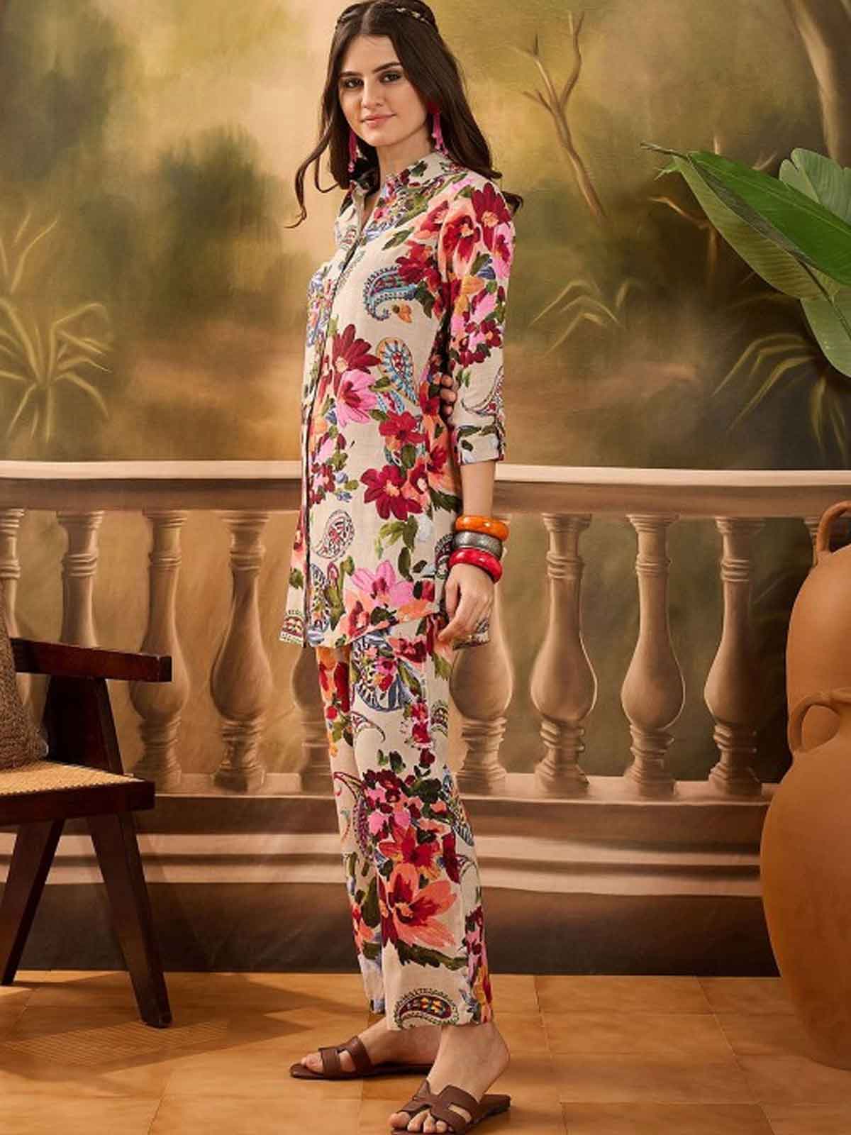 Floral Printed Shirt & Trouser