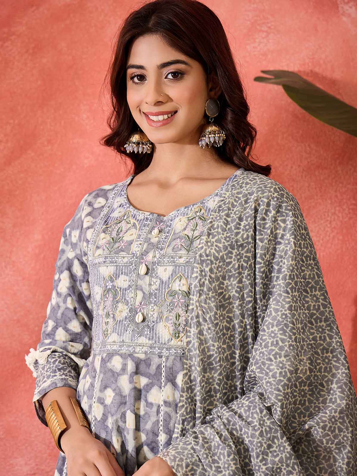 Women Ethnic Motifs Printed Cotton Kurta with Trousers & Dupatta