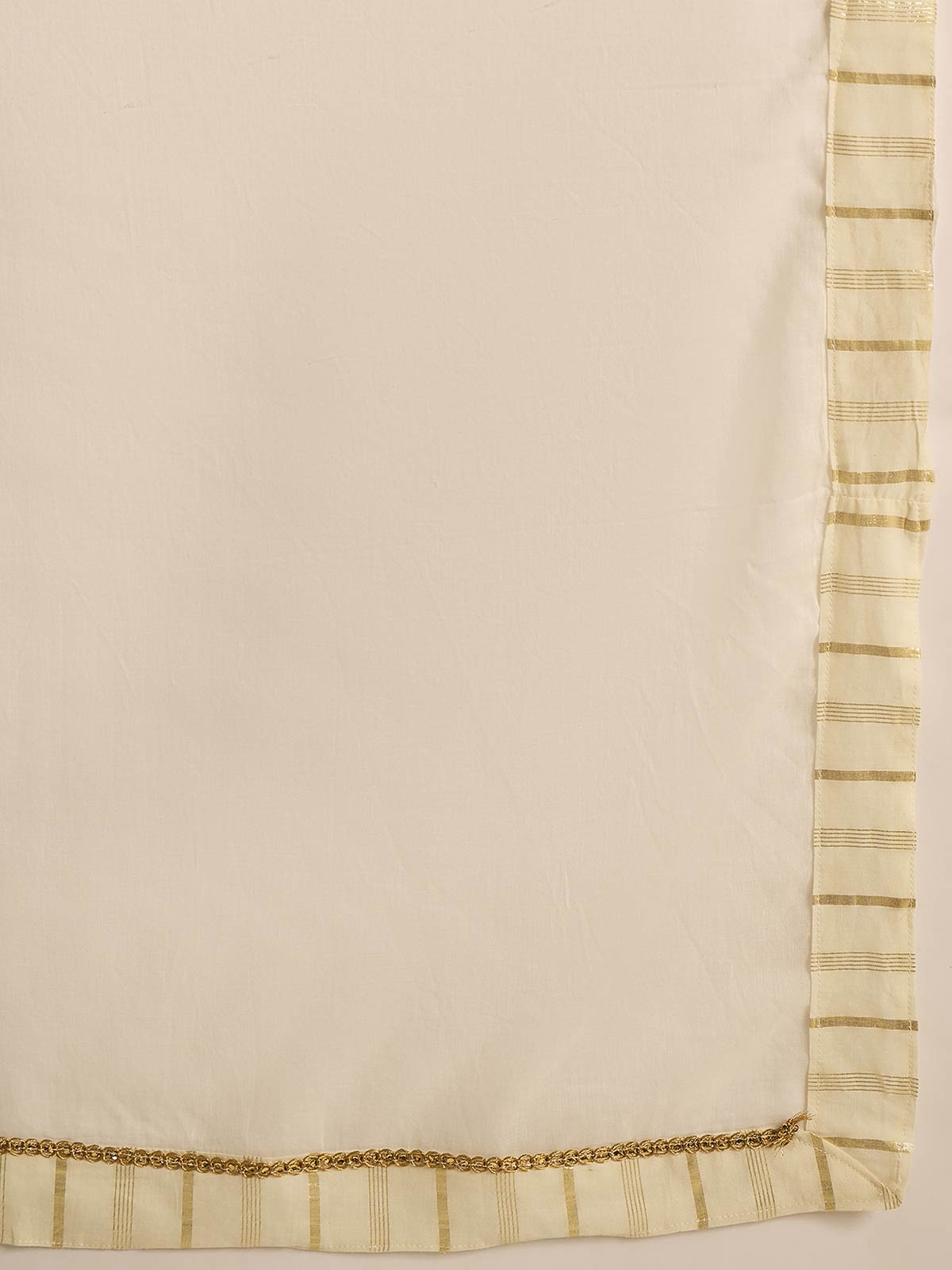 Women Solid Embroidered Cotton Kurta with Trousers & Dupatta