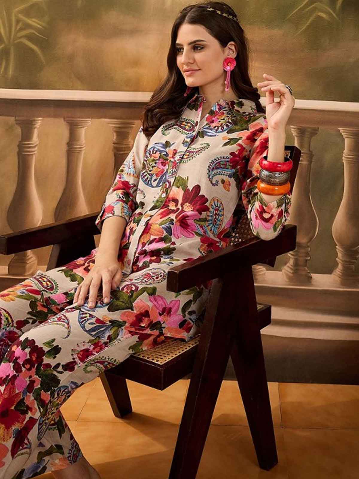Floral Printed Shirt & Trouser