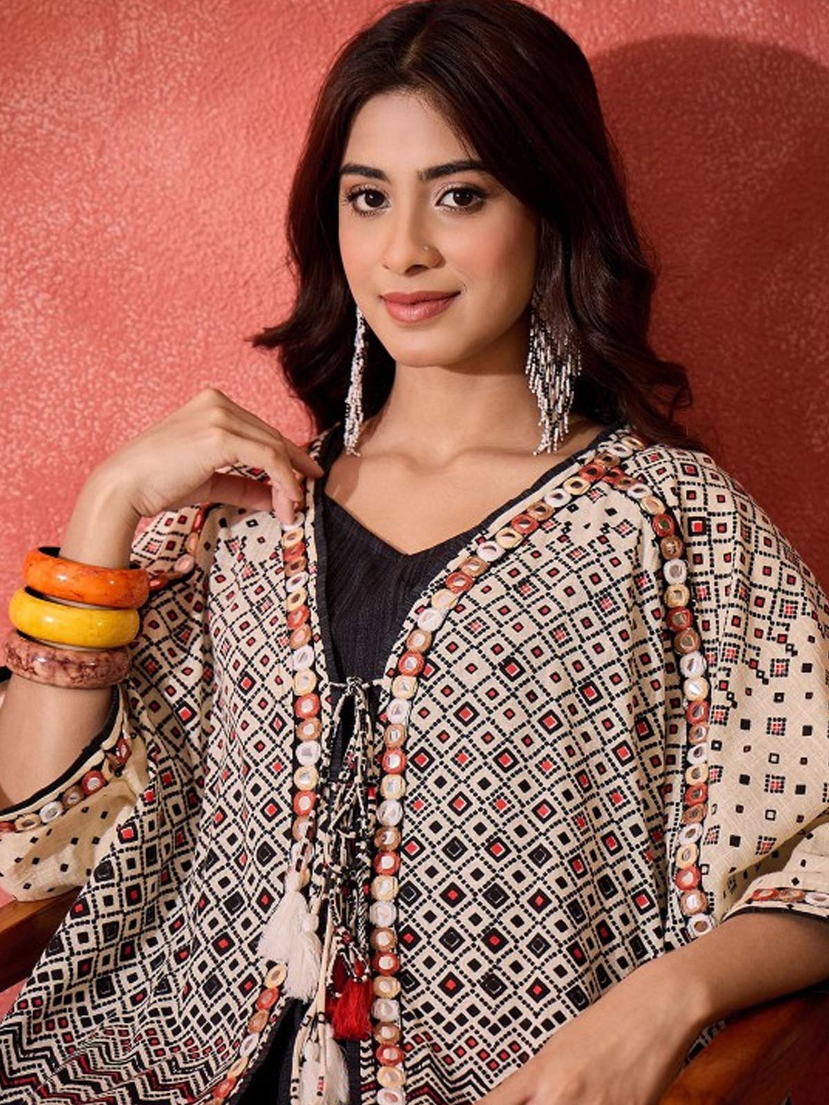 Pure Cotton Crop Top Trousers & Shrug Co-Ords