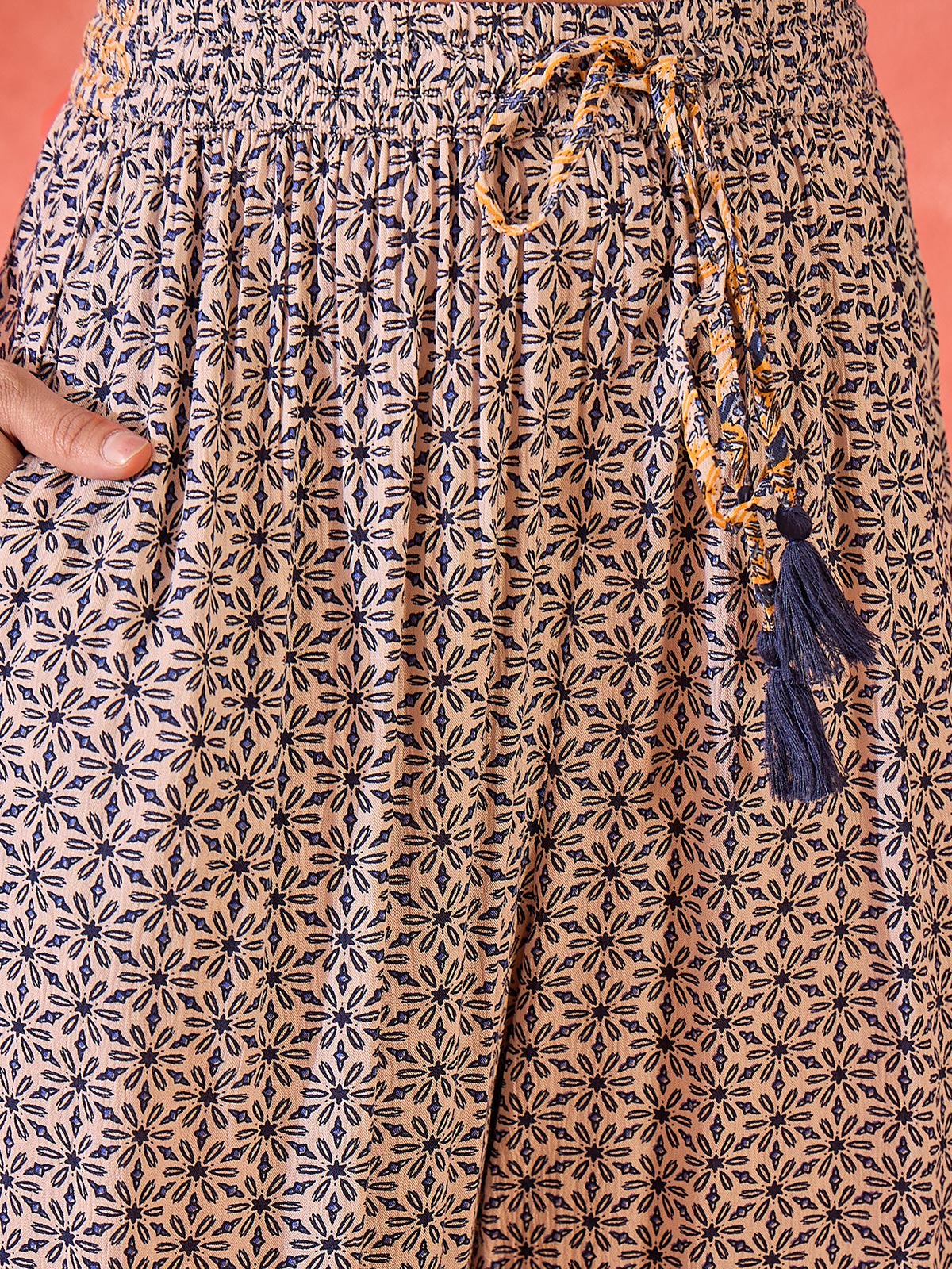 Embroidered V-Neck Tunic & Trousers Co-Ords