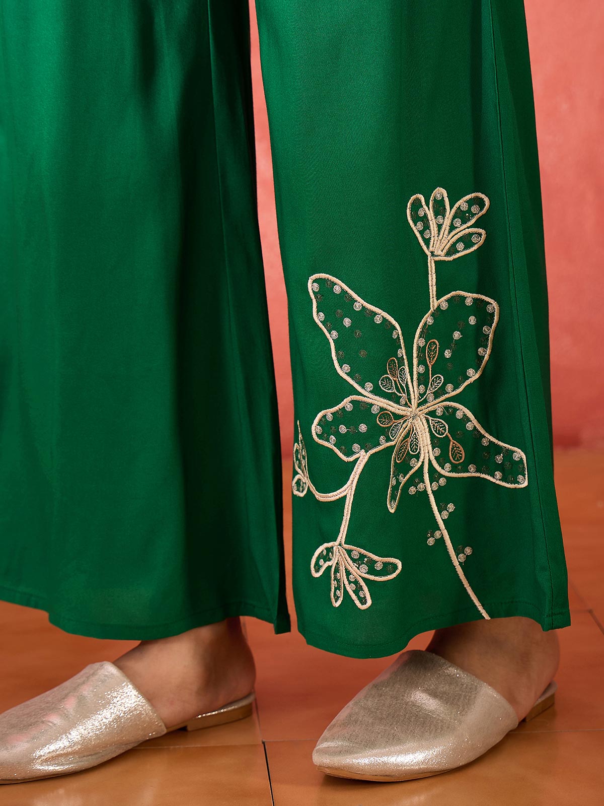Embroidered Shirt & Trousers Co-Ord Set