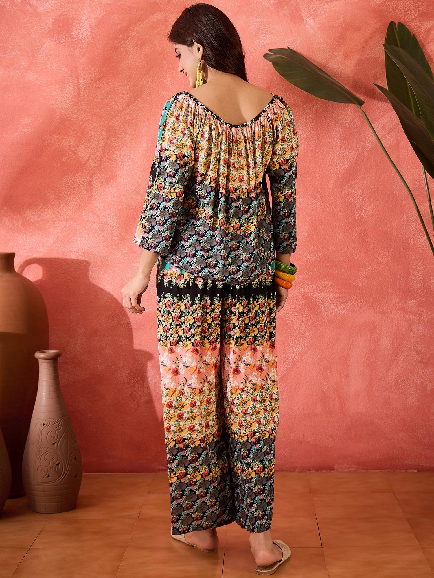 Floral Printed Top & Trousers Co-Ord Set