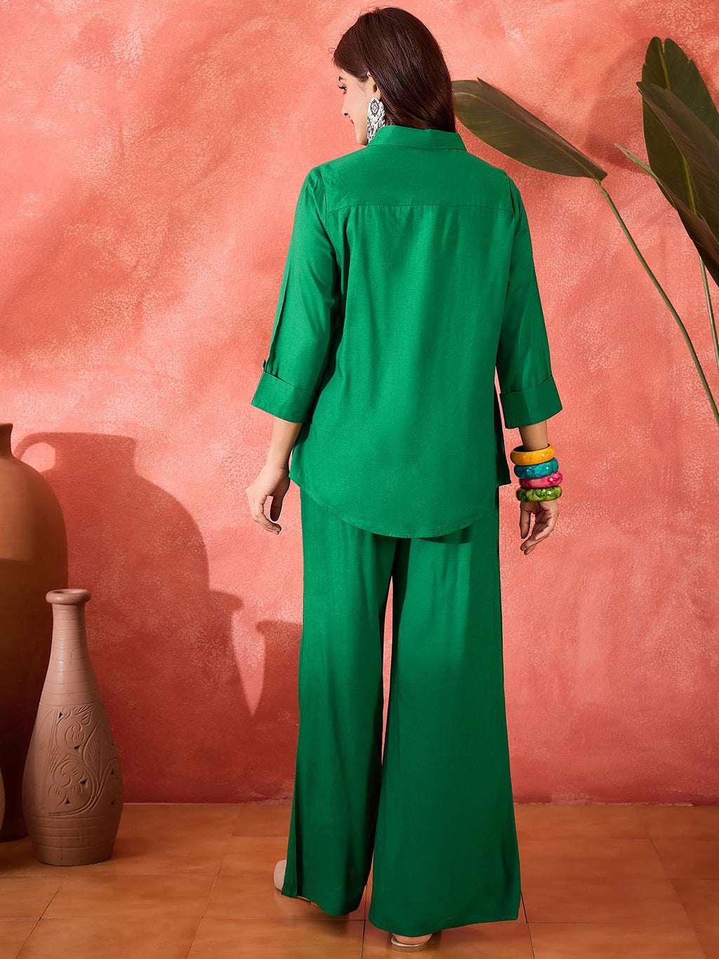 Embroidered Shirt & Trousers Co-Ord Set