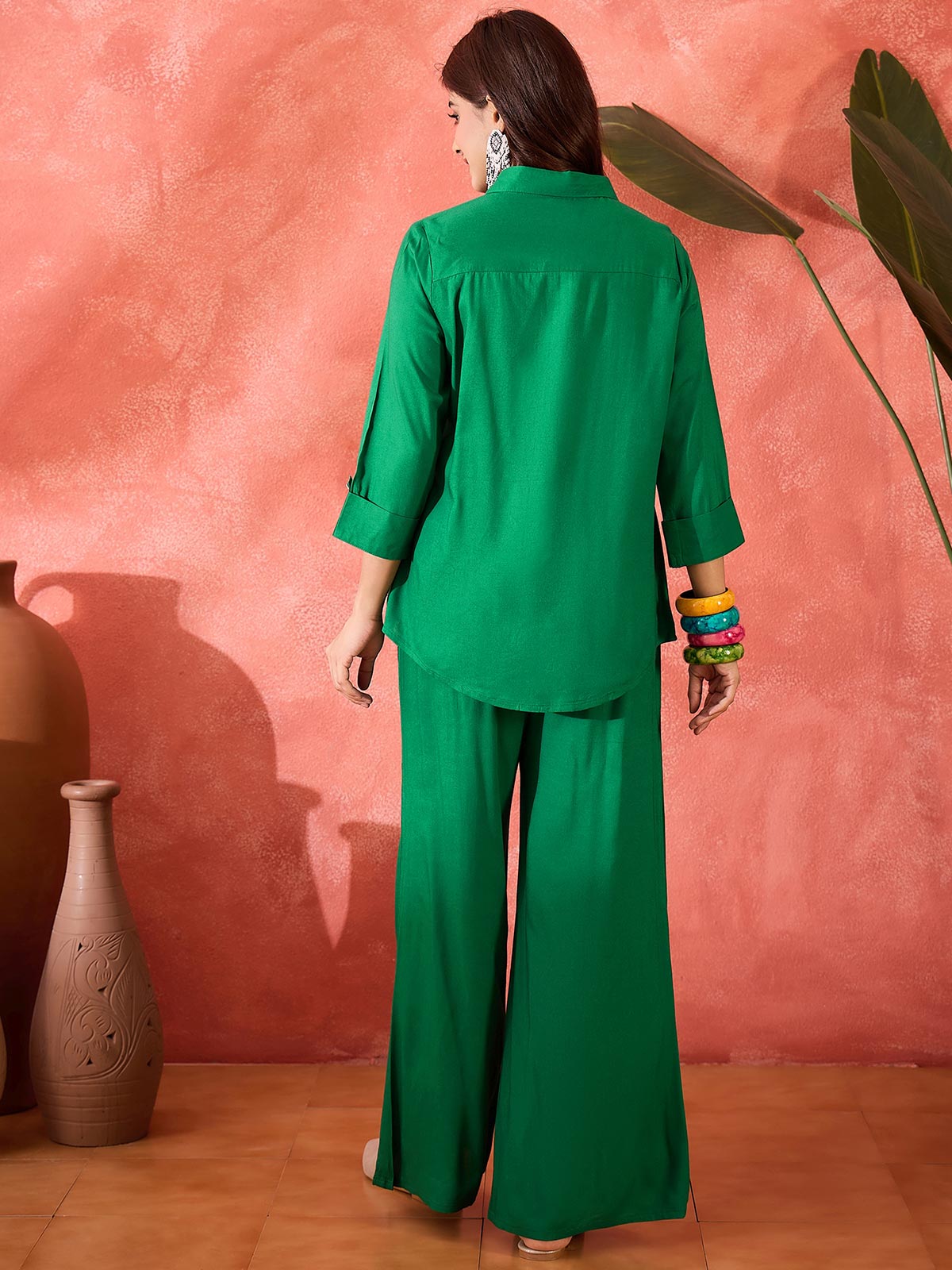 Embroidered Shirt & Trousers Co-Ord Set