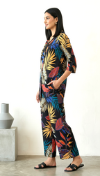 Midnight Tropical Leaf Print Co-ord Set | Daylist.in