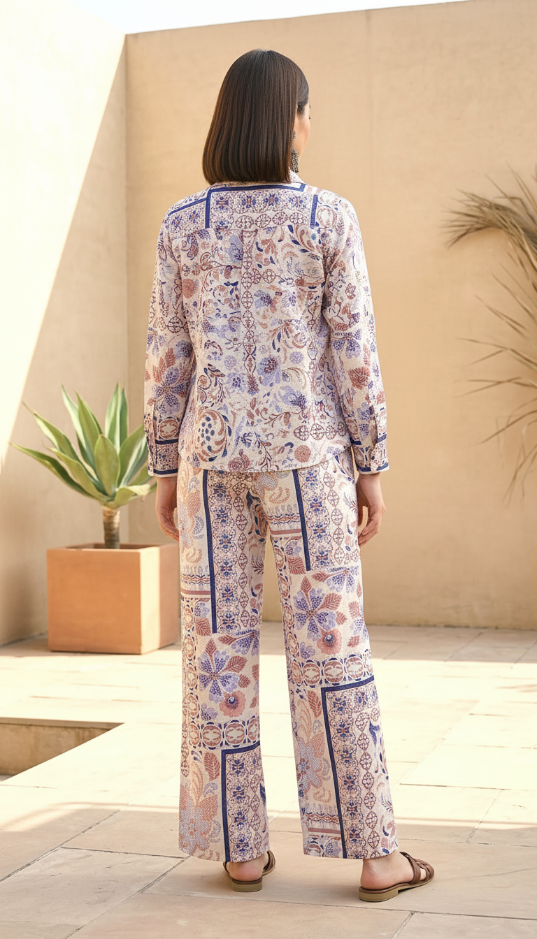 Daylist Patchwork Print Shirt & Wide-Leg Trouser Co-ord Set