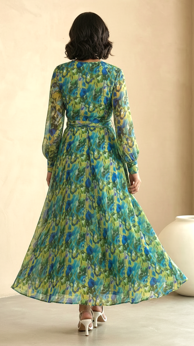 Bohemian Floral Chiffon Maxi Dress | Daylist.in