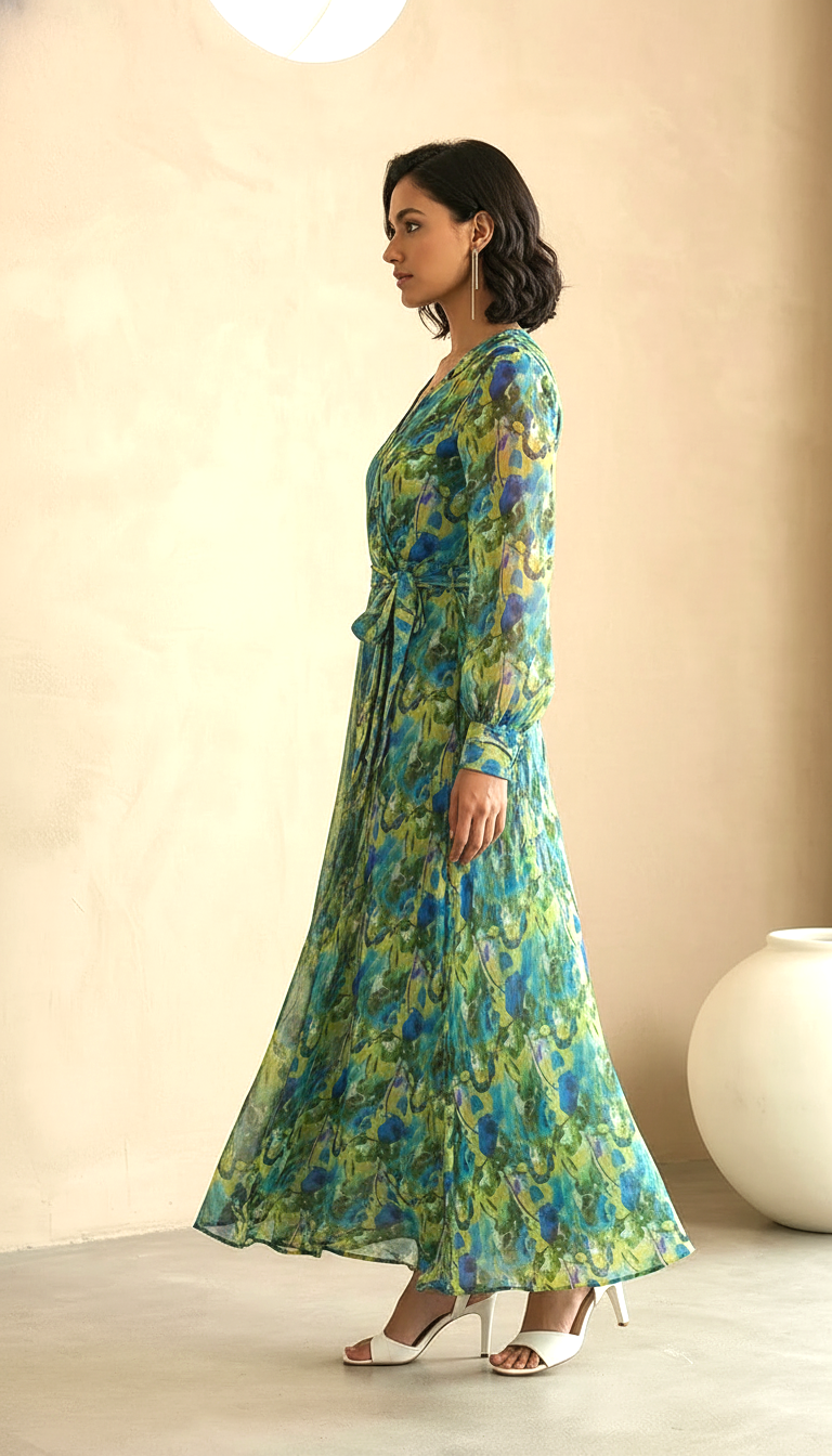 Bohemian Floral Chiffon Maxi Dress | Daylist.in