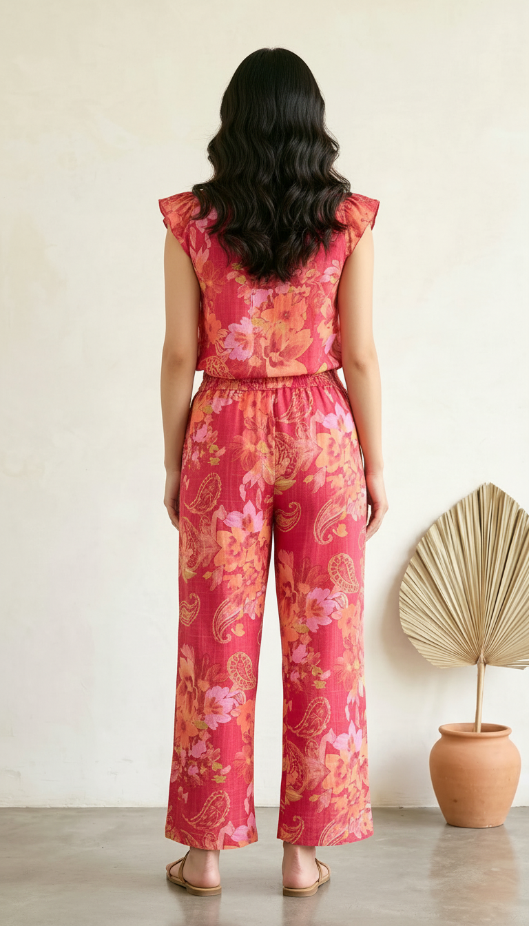 Floral Co-Ord Set for Women | Cotton Printed Top & Pants Set | Daylist India