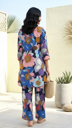 Azure Bloom High-Low Co-ord Set