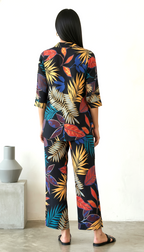 Midnight Tropical Leaf Print Co-ord Set | Daylist.in