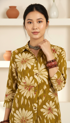 Olive Meadow Button-Down Co-ord Set