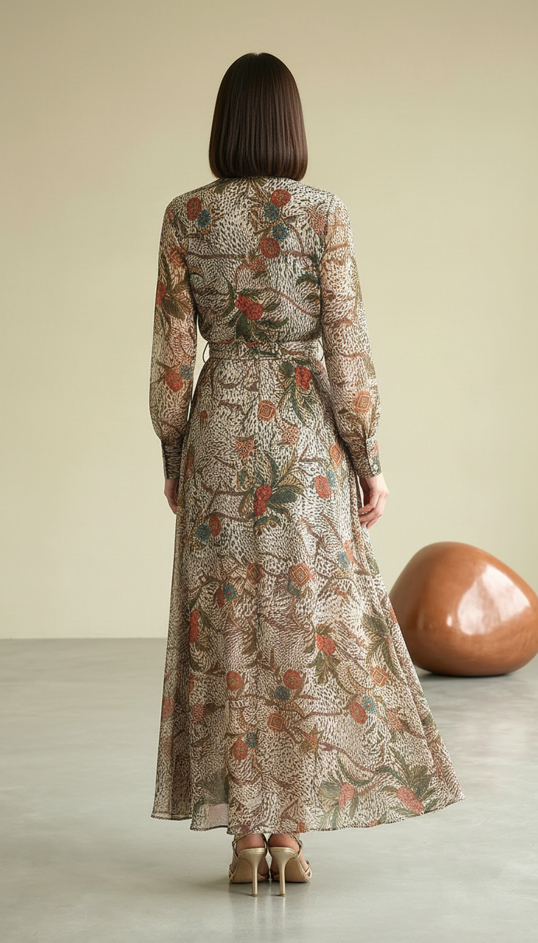 Daylist Amber Flora Bohemian Ruffle Maxi Dress