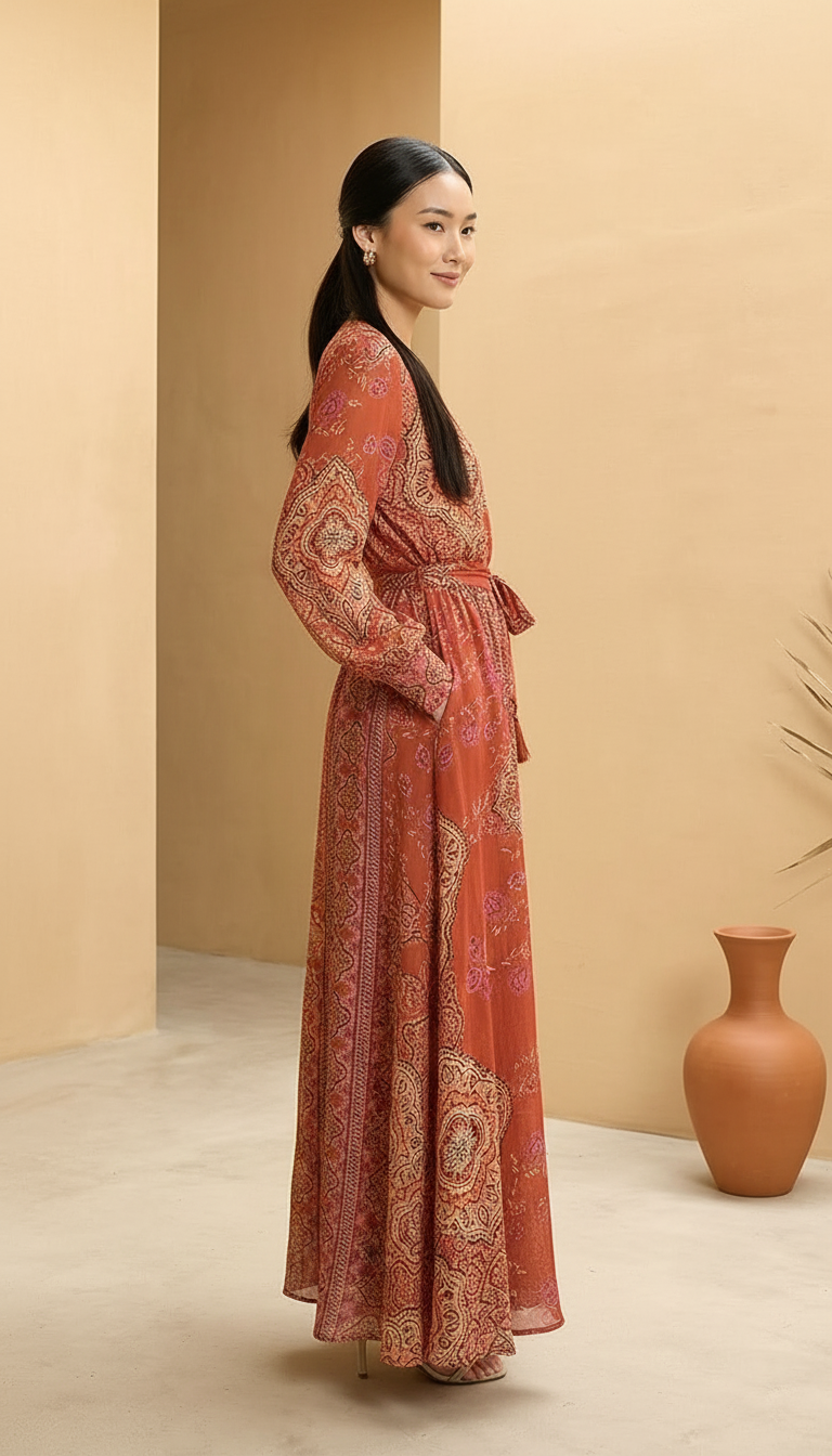 Bohemian Floral Ruffle Maxi Dress | Daylist.in