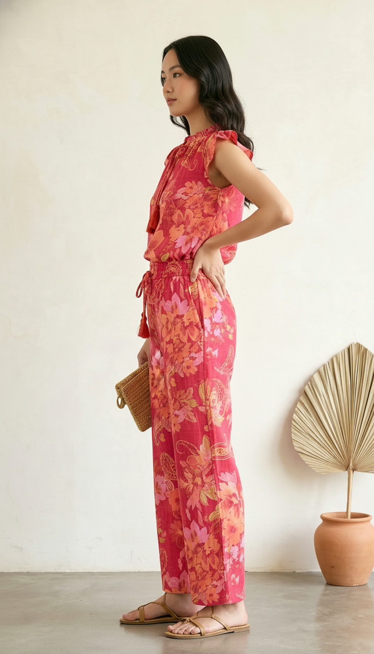 Floral Co-Ord Set for Women | Cotton Printed Top & Pants Set | Daylist India
