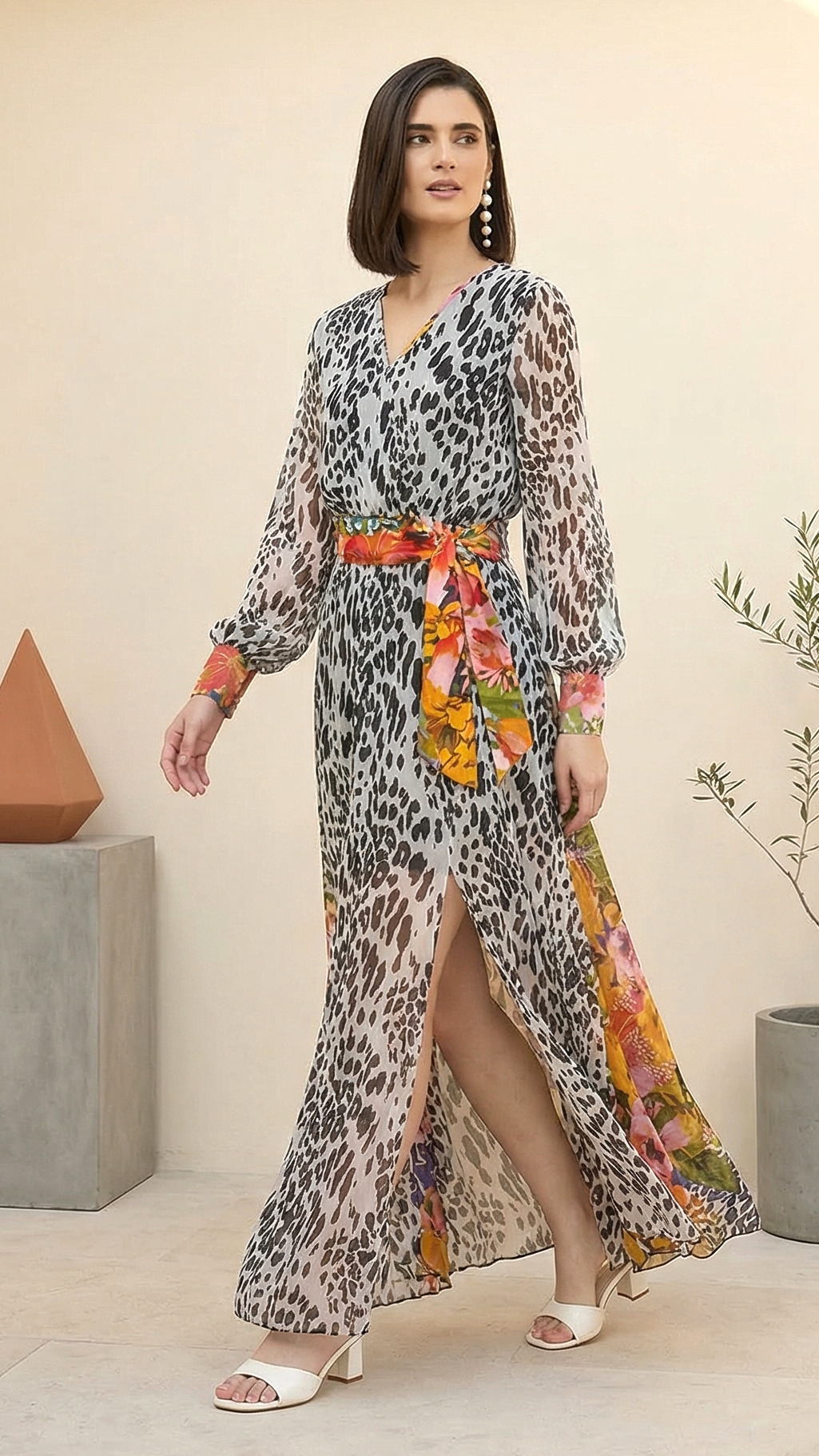 Bohemian Floral & Animal Print Maxi Dress | Daylist.in