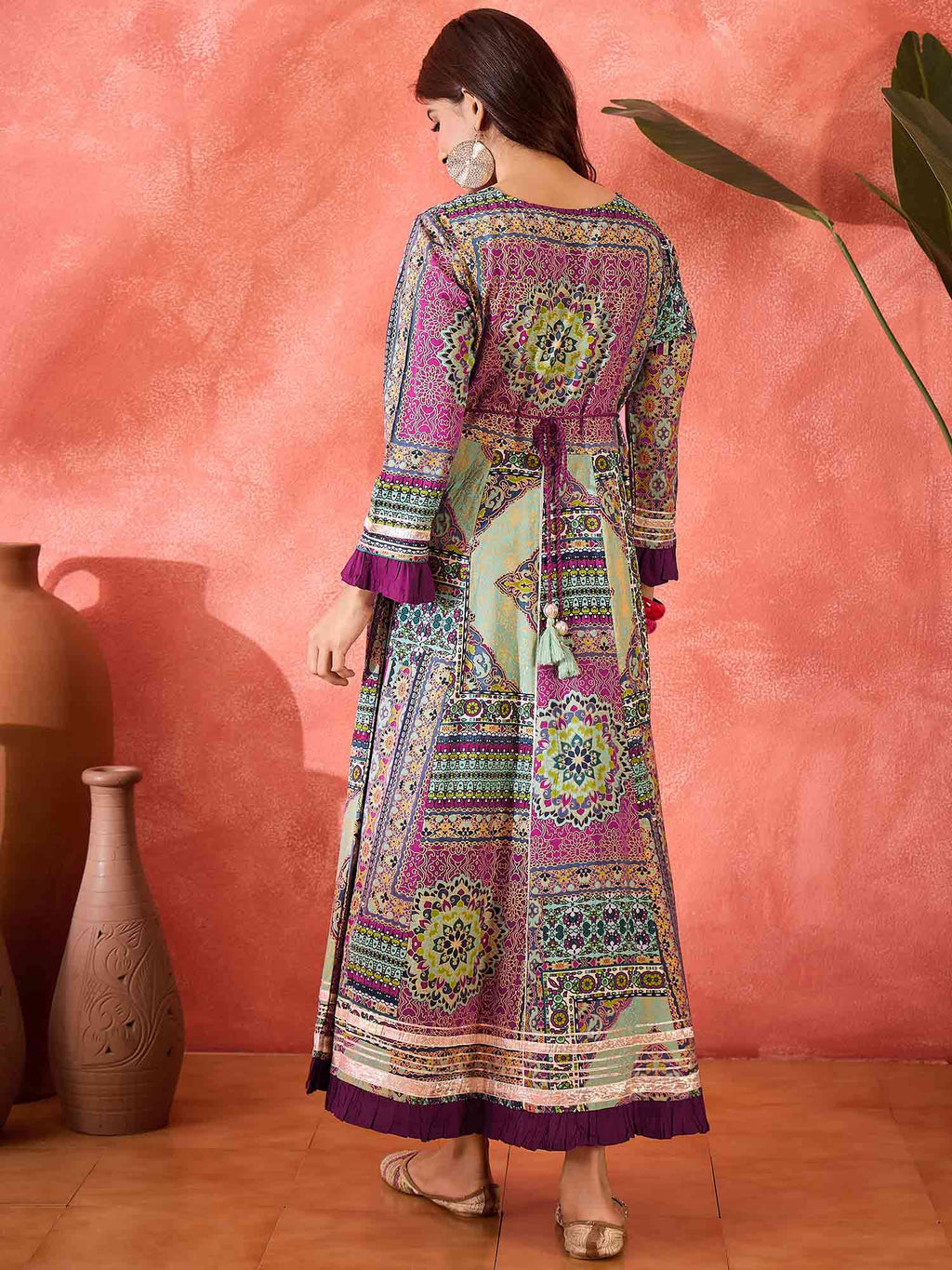 Ethnic Motifs Print A-Line Maxi Dress