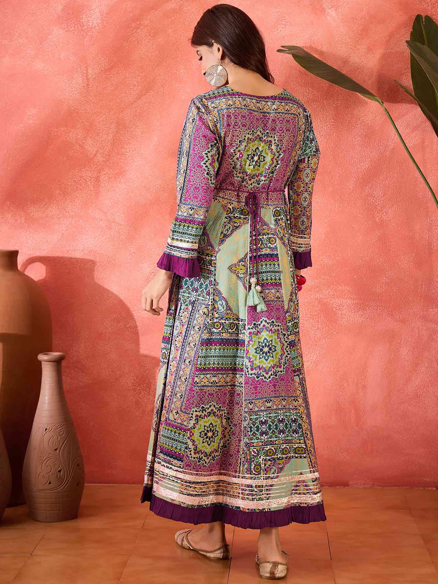 Ethnic Motifs Print A-Line Maxi Dress
